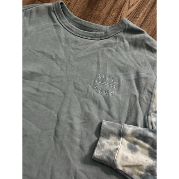 IPD Pale Blue Slow Down Tie Dye Colorblock Crewneck, No Longer Sold, I paid $50 - Picture 6 of 6